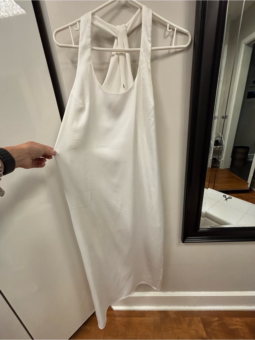 BCBGeneration One-Shoulder White Midi Dress